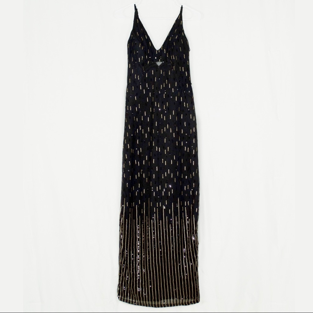 Black and Gold Long Dress